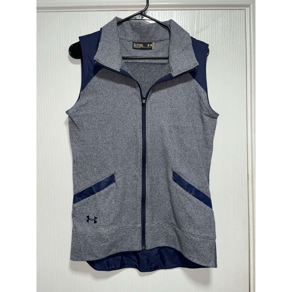 Under‎ Armour Vest Womens Blue UA Specialist Full Zip Loose Golf Casual Good XS